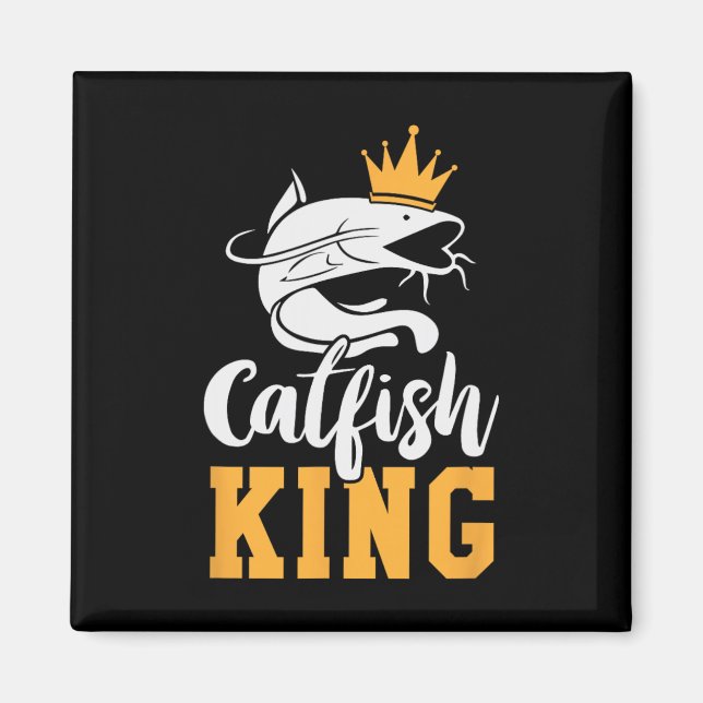 Íman Presente de pesca de peixe-gato-do-rei-Design Funn (Frente)