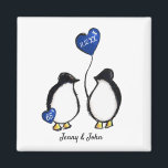 Íman presente de pinguim do aniversário do casamento da<br><div class="desc">65º aniversário do casamento da safira, marido e esposa, pinguim, personalizaram o íman de presente. Um presente de barato divertido e moderno para casais ou mães e pais casados há sessenta e cinco anos. O imã pode ser personalizado para incluir os nomes do homem e da mulher, assim como a...</div>