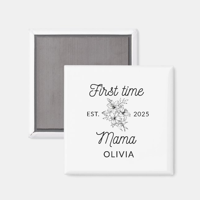 Íman Presente de primeira vez para mamãe no dia das mãe (Front/Back)