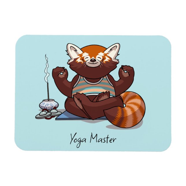 Íman Presente de professor mestre de Yoga de Panda Verm (Horizontal)