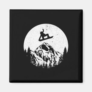 Íman Presente de Snowboard Retro Snowboard