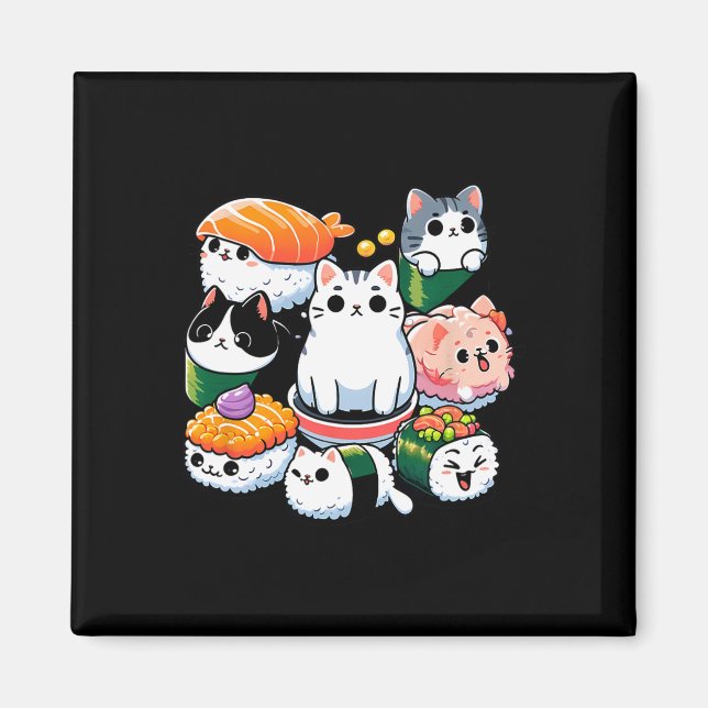 Íman Presente de Sobrecarga Sushi Gata Sushi com Anime  (Frente)