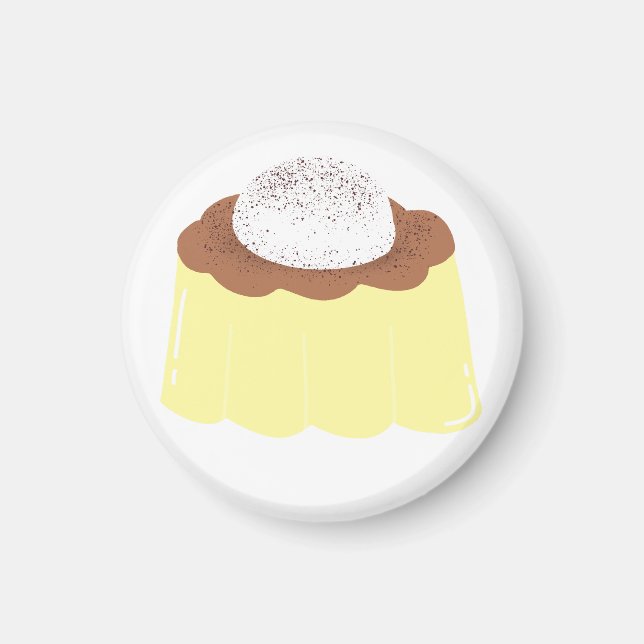 Íman Presente de Sobremesa de Pudim de Creme (Frente)