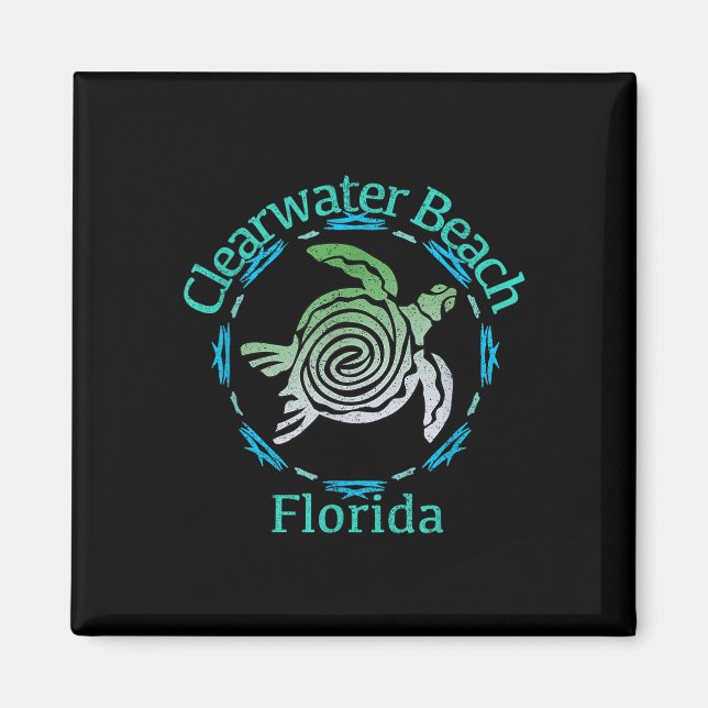 Íman Presente de Tartaruga Tribal da Clearwater Beach V (Frente)