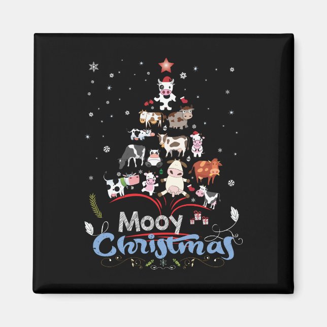 Íman Presente de Vaca | Presente de Vaca de Natal Mooy (Frente)