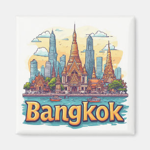 Íman Presente de Viagem Bangkok Tailândia para Viajante
