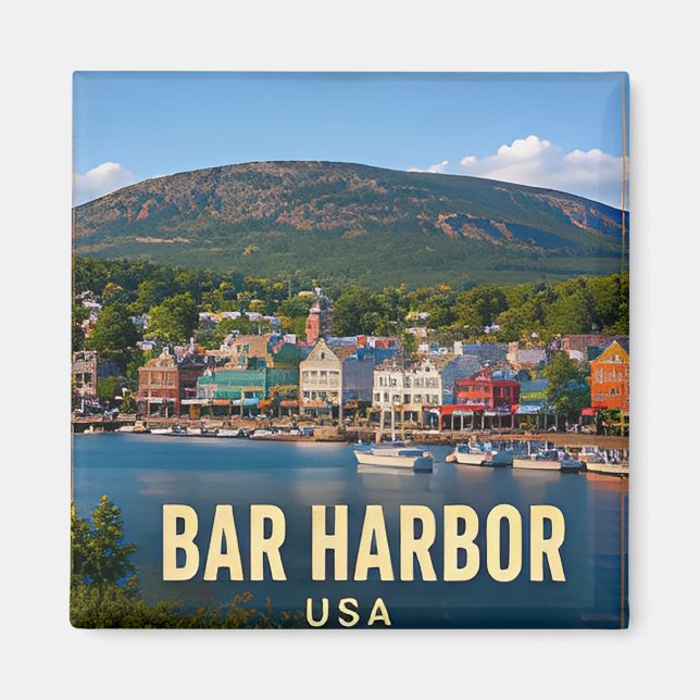 Íman Presente de viagem Bar Harbor Maine Acadia (Frente)