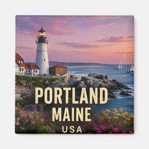 Íman Presente de Viagem Costeira do Farol de Portland M