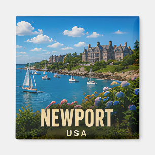 Íman Presente de Viagem Costeira do Porto de Newport Rh
