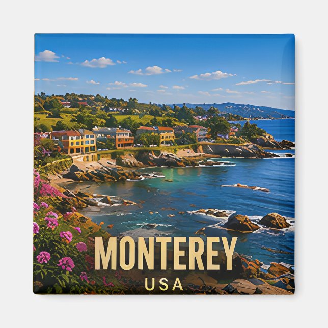 Íman Presente de viagem da costa pacífica de Monterey C (Frente)