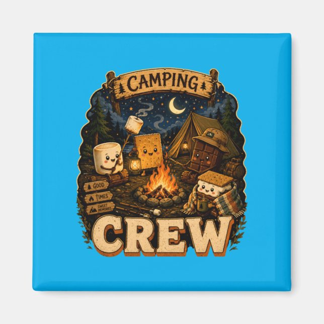 Íman Presente de Viagem de Acampamento de Equipe de Smo (Frente)
