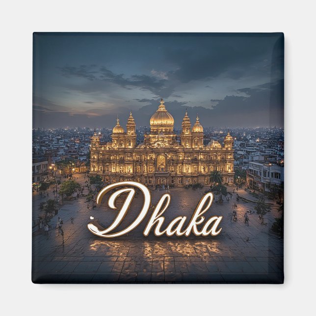 Íman Presente de Viagem Dhaka Bangladesh 🗺️ (Frente)