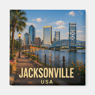 Íman Presente de viagem Jacksonville Florida Riverfront