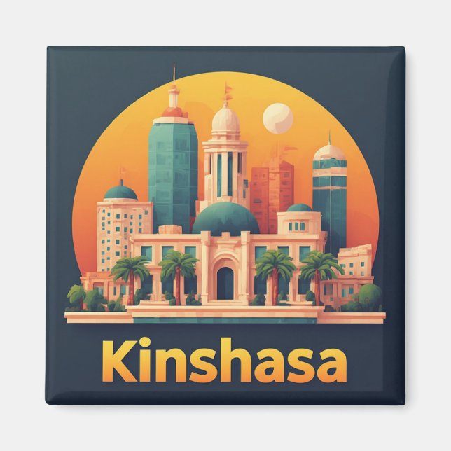 Íman Presente de Viagem Kinshasa Congo para Visitantes  (Frente)