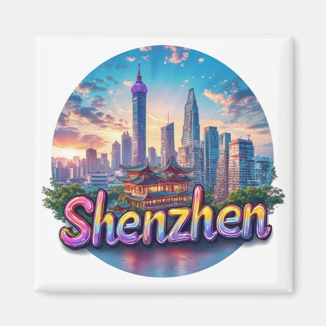 Íman Presente de Viagem Memória da Cidade de Shenzhen C (Frente)