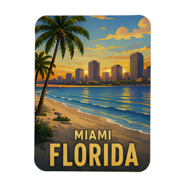 Íman Presente de Viagem Miami Flórida (Vertical)