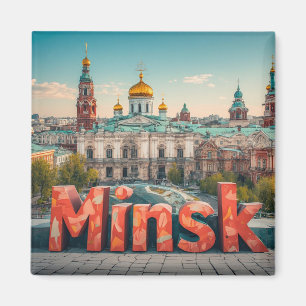 Íman Presente de Viagem Minsk Bielorrússia Para Visitan