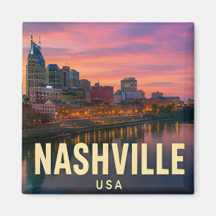 Íman Presente de viagem Nashville Tennessee Music City