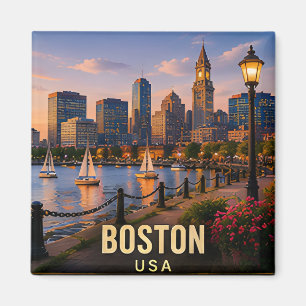 Íman Presente de Viagem para a Orla de Boston Massachus