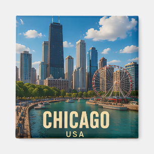 Íman Presente de Viagem para Chicago Illinois à Beira-M