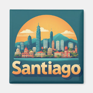 Íman Presente de Viagem para Exploradores de Santiago C