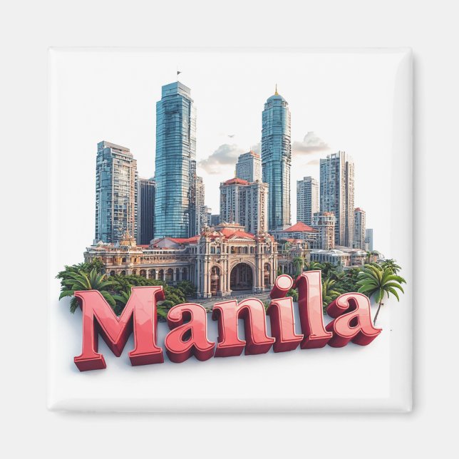 Íman Presente de Viagem para Manila Filipinas para Visi (Frente)