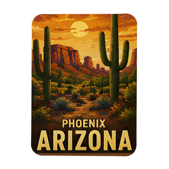 Íman Presente de Viagem Phoenix Arizona (Vertical)