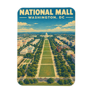 Íman Presente de viagem retrô National Mall Washington