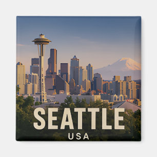 Íman ☕ Presente de viagem Seattle Pacífico Noroeste ☕
