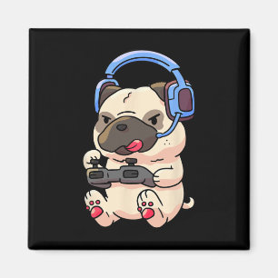 Íman Presente de Video Game de Pug Gamer Pugs