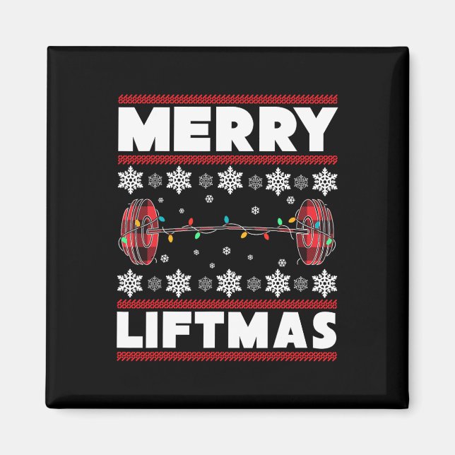 Íman Presente Diversão Natal Merry Liftmas Academia Tre (Frente)