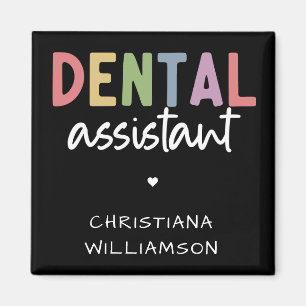 Íman Presente do Assistente Dental de Nome Personalizad