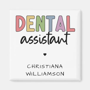 Íman Presente do Assistente Dental de Nome Personalizad