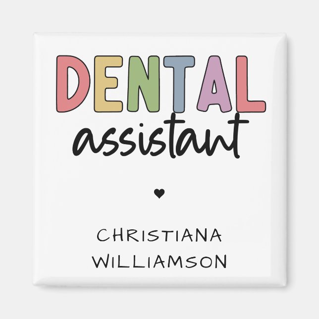 Íman Presente do Assistente Dental de Nome Personalizad (Frente)
