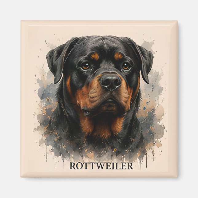 Íman Presente do Cão Guardião Rottweiler (Frente)