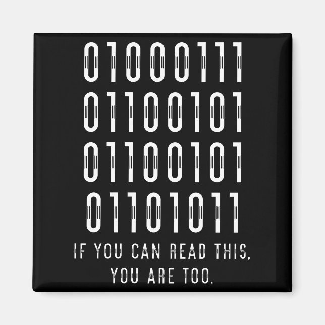 Íman Presente do Geek do Programador de Computador Biná (Frente)