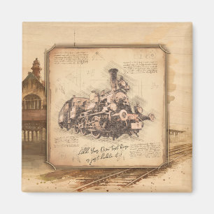 Íman Presente do maquinista/comboio de vapor de alta te