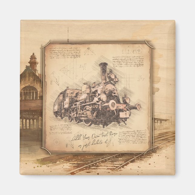 Íman Presente do maquinista/comboio de vapor de alta te (Frente)