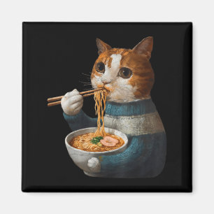 Íman Presente engraçado de anime de gato Kawaii comendo