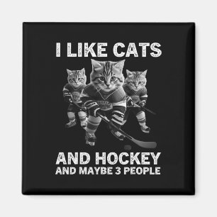 Íman Presente Engraçado de Hockey de Gato para Introver