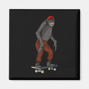 Íman Presente Engraçado de Macaco de Skate para Skate e