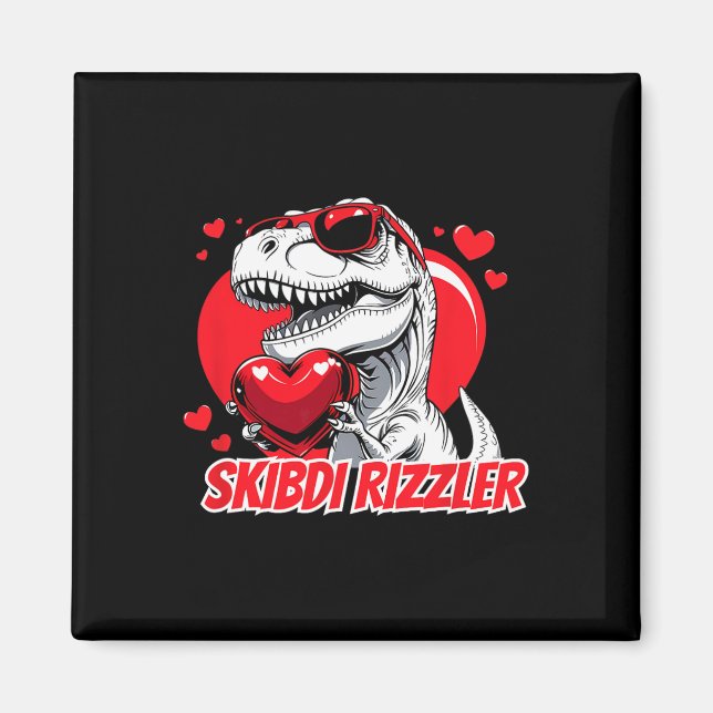 Íman Presente engraçado do meme do Skibidi Rizzler Trex (Frente)