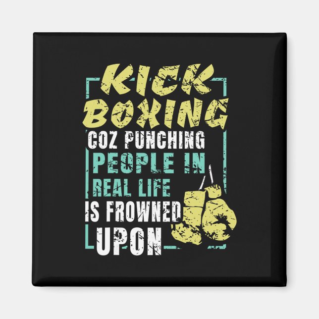 Íman Presente Esportivo de Kickboxing Sarcástico para Q (Frente)