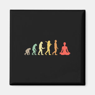 Íman Presente Evolução de Yoga Retro Para Yogis e Amant