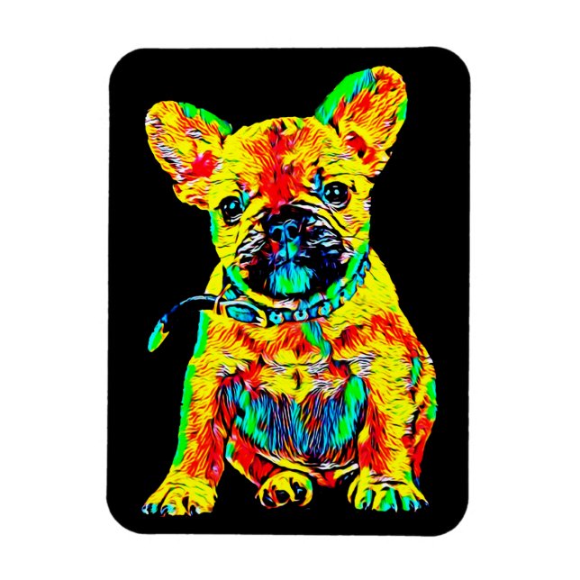 Íman Presente Francês para Bulldog | Oferta de Arte Col (Vertical)