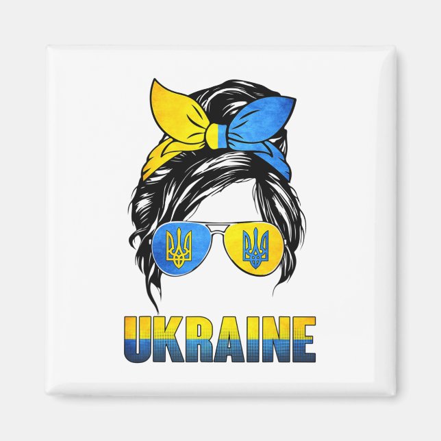 Íman Presente Gles Ucrânia Cabelo Desgrenhado Usando Ba (Frente)
