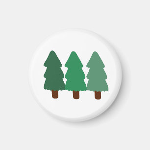 Íman Presente Minimalista de Três Pinheiros Floresta