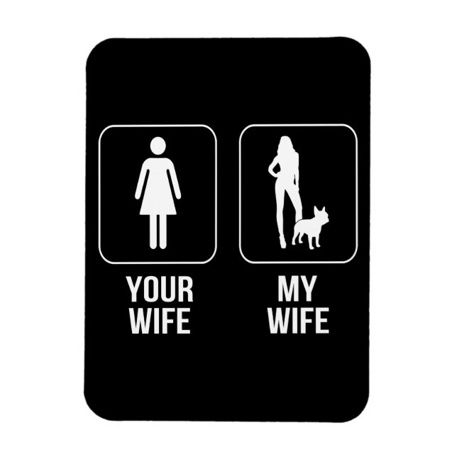 Íman Presente no cão | Sua Esposa - Minha Esposa Buldog (Vertical)