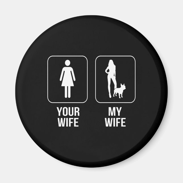 Íman Presente no cão | Sua Esposa - Minha Esposa Buldog (Frente)