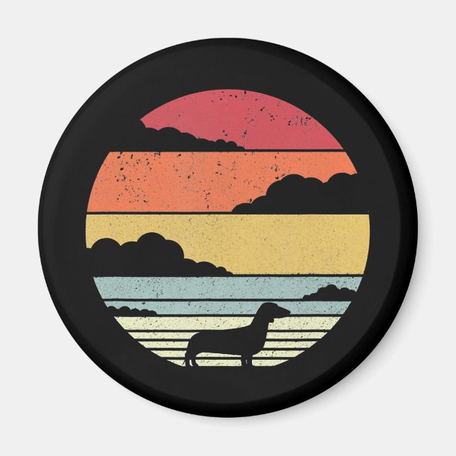 Íman Presente no cão | Vintage Dachshund Style Idea (Frente)